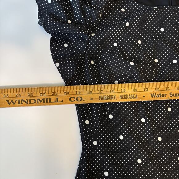 Lauren Ralph Lauren Dress 14 Bias-Cut Ruffled Sleeves & Hem Polka Dot Feminine - Picture 11 of 14
